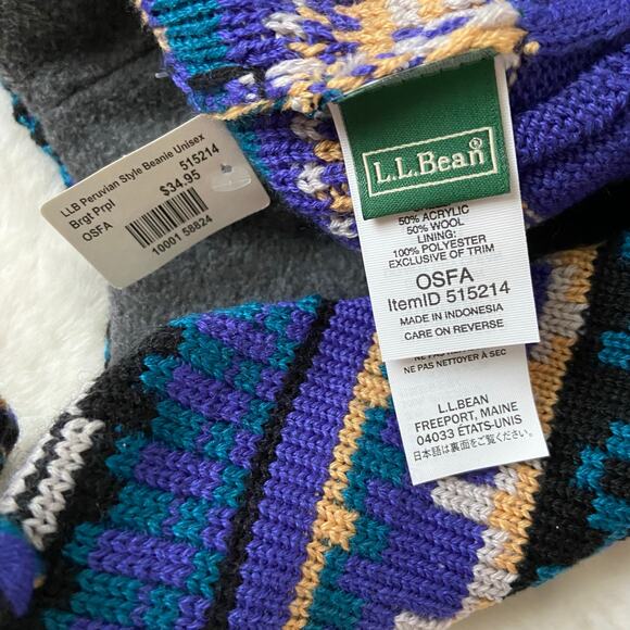 L. L. Bean Peruvian Style Beanie Unisex - Picture 3 of 3